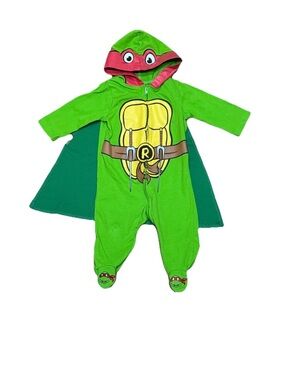 Teenage Mutant Ninja Turtles TMNT Baby Zippered One Piece Size 3/6 mo Raphael
